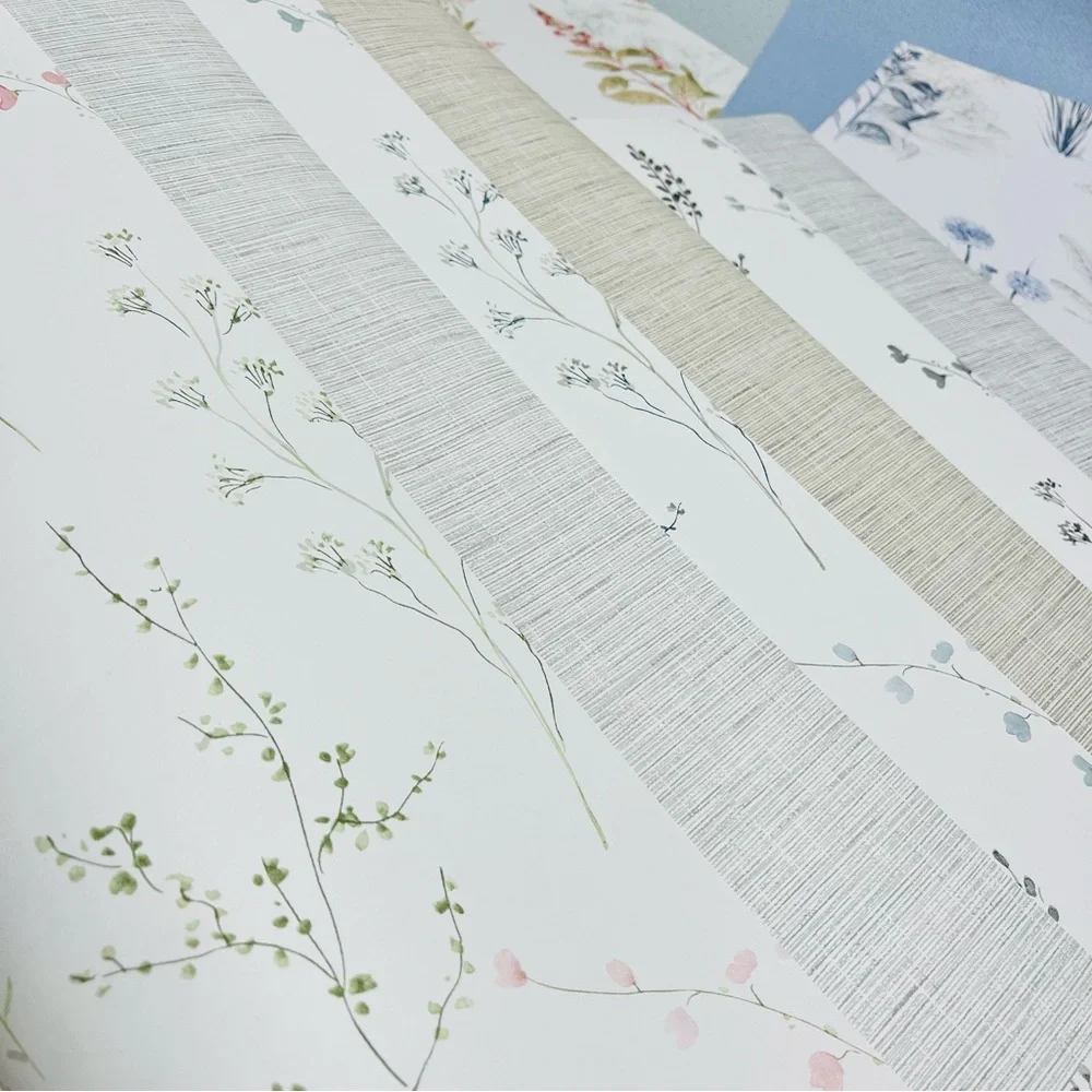 10 Large Floral Patterned Multicolor Wallpaper Sheets Samples DIY Crafts Bundle